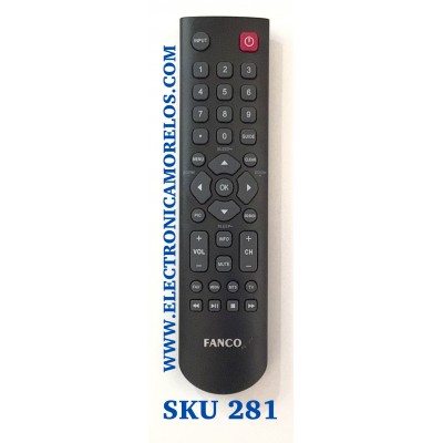 CONTROL PARA TV FANCO / NUMERO DE PARTE 06-520W37-B000X / 57-894190-0HA / 170725DLAB A-1 / 170730DLAA A-1